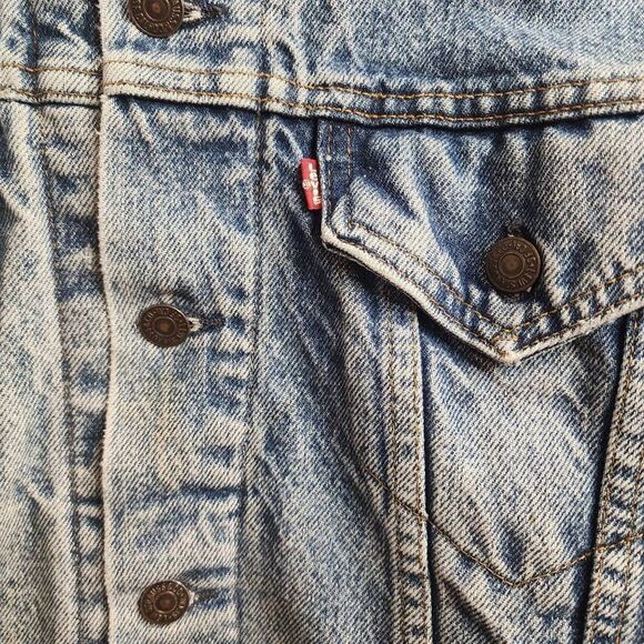 Vintage Levi's Aged Broken in Blanket Lined Dreamy Unisex Trucker Jacket 80s Siz - Picture 6 of 16